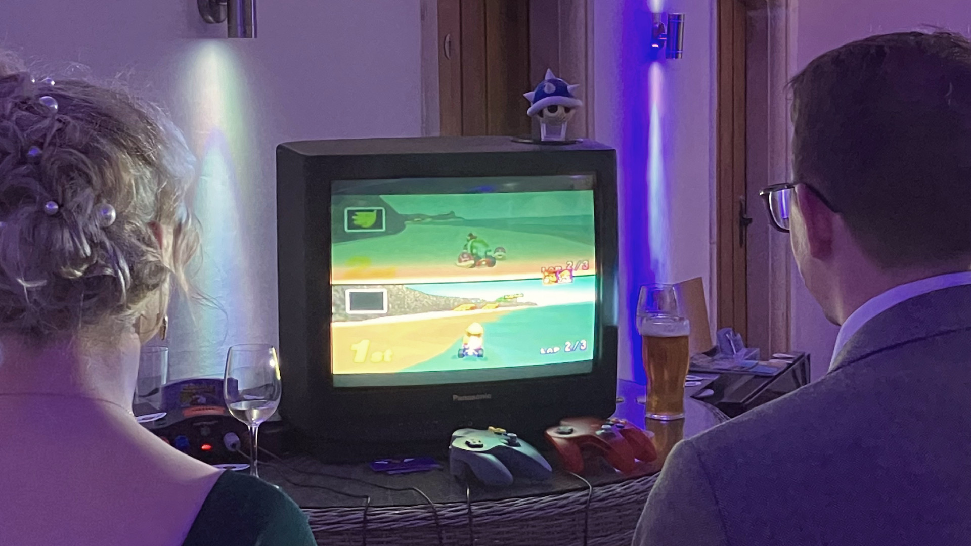 Retro arcade at wedding reception